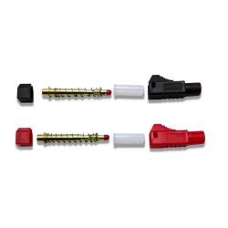 Shielded Gold Plug (Red&Black) 4mm 2pcs