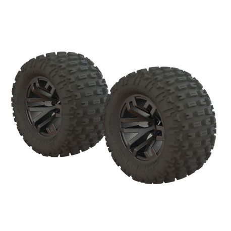 Arrma Granite MT Tire Set Glued Blk Chrm (2)