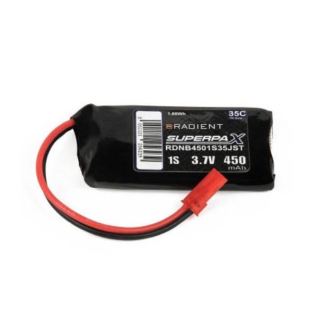 Radient LiPo Battery 1S 450mAh 3.7V 35C JST