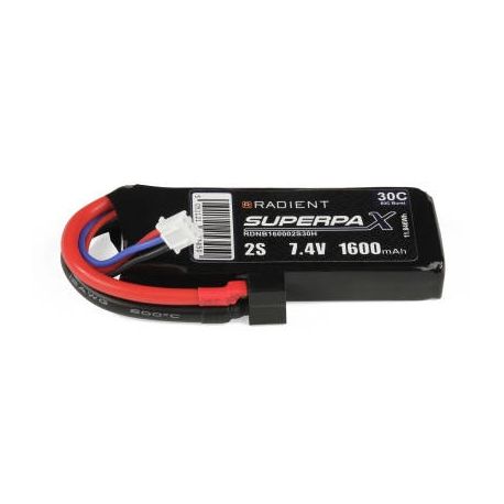 Radient LiPo Battery 2S 1600mAh 7.4V 30C Deans (HCT)