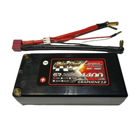 2s 7.4v 4400mah 65c Car Shorty Lipo Battery 