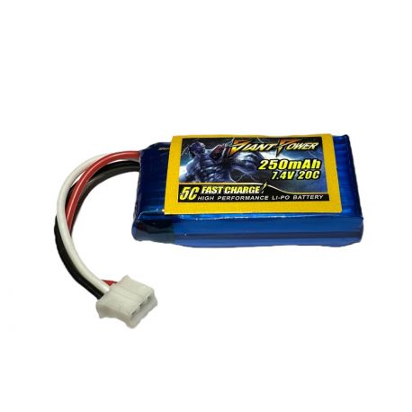 2s 7.4v 250mAh 20c Giant Power Lipo Battery