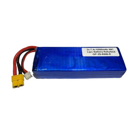 2s 7.4v 6500mAh 80C Lipo Battery Refurbed