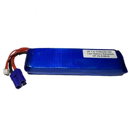 2S 7.4v 5100mAh 65C Lipo Battery Refurbed