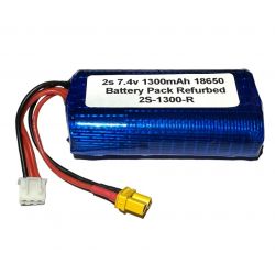 2s 7.4v 1300mAh 18650 Battery Pack Refurbed