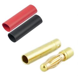 4.0mm Gold Bullet Connector Pairs Heat Shrink